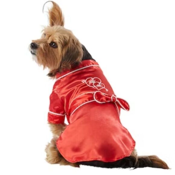 Top-Paw Other - Red Hearts Satin Dog Robe Valentine's Day